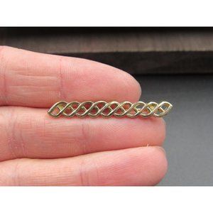 Gold Over Sterling Silver Simple Pattern Pin Brooch